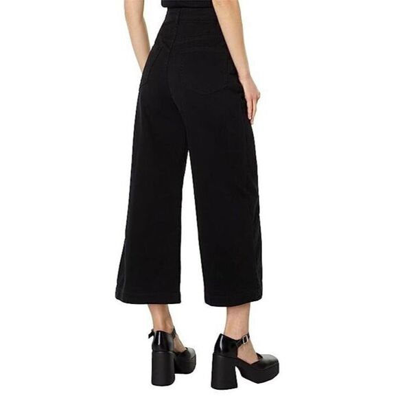 Joie B2294F09195 Women's Sz 6/SM Caviar Black Lierre Wide-Leg Cropped Pants $228 - Picture 2 of 15